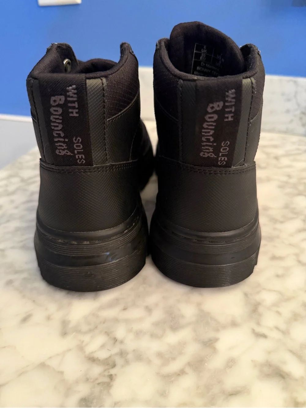 Dr Martens Bonny Tech Black Leather Casual Combat Boots Mens US 7 Women 8 Docs